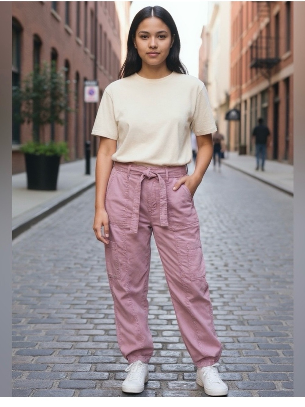 Abercrombie kids Pink Belted Cargo Pants